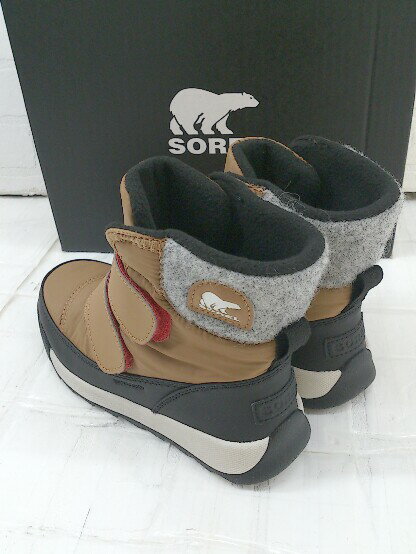 ◇ ◎ ●美品● SOREL ソレル キッズ 子供靴 ショート スノー ブーツ サイズ18.0cm キャメル系 レディース メンズ 【中古】