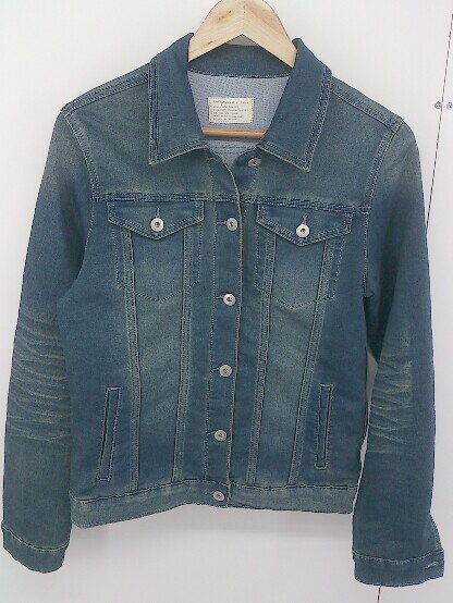 ◇ ●美品● ◎ antiqua アンティカ 長袖 デニム ジャケット Gジャン サイズML インディゴ レディース 【中古】