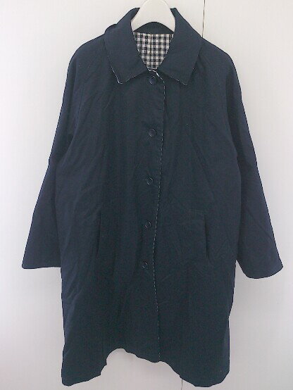 ◇ BACK NUMBER バックナンバー 長袖 ステンカラーコート サイズ F ネイビー レディース 【中古】