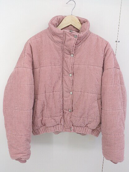 ■ ENBYM アンボー リブ 中綿 長袖 ジャケット サイズF ピンク レディース 【中古】