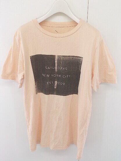 ◇ Saturdays SURF NYC サタデーズ ニューヨークシティ 丸首 半袖 Tシャツ カットソー サイズS ベージュ系 レディース 【中古】