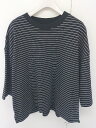 ◇ TIGORA ティゴラ ボーダー 七分袖 Tシャツ カットソー サイズL ブラック ホワイト レディース 【中古】