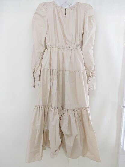 ◇ ◎ GRL グレイル タグ付き ティアード 長袖 膝下丈 ワンピース サイズ M ライトベージュ レディース 【中古】