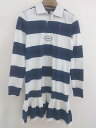 ◇ POLO RALPH LAUREN キッズ 子供服 ビッグポニー 長袖 膝丈 ワンピース サイズL 12・14 ネイビー ホワイト レディース 【中古】