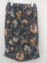 ◇ ◎ ●未使用● antiqua 花柄 ウエストゴム 膝下丈 タイト スカート ブラック オレンジ マルチ レディース 【中古】(4)