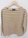 ◇ ivory court アイボリーコート ボーダー 長袖 Tシャツ カットソー オフホワイト ブラウン レディース 【中古】