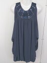 ◇ SUGAR ROSE 装飾 チュニック バックリボン ノースリーブ ブラウス カットソー サイズF パープル系 レディース 【中古】