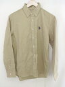 ◇ ◎ U.S.POLO ASSN ユーエスポロアッスン ボタンダウン BD 長袖 シャツ サイズM ベージュ メンズ 【中古】