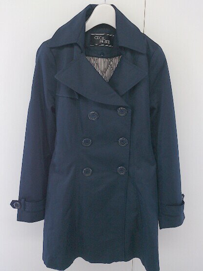 ◇ ◎ CECIL McBEE セシルマクビー ライナー付 長袖 トレンチ コート サイズM ネイビー レディース 【中古】