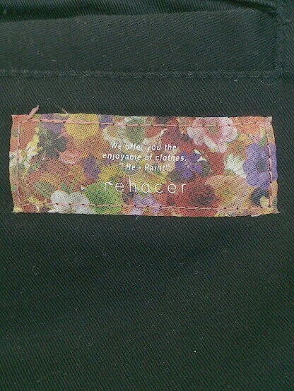 ◇ rehacer レアセル 裾ジップ ストレッチ スリム パンツ サイズ S ブラック メンズ 【中古】