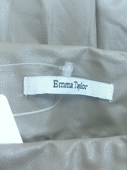 フクワウチの◇ Emma Taylor エマテイラー フェイクレザー カットオフ ロング プリーツ スカート サイズF ベージュ レディース 【中古】｜アングル3
