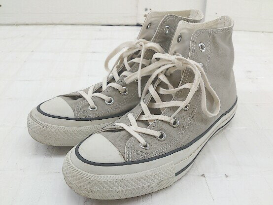 ◇ CONVERSE コンバース ALL STAR FOOD TEXTILE HI JUNIPER 1SC365 スニーカー シューズ 24.5 グレージュ レディース 【中古】