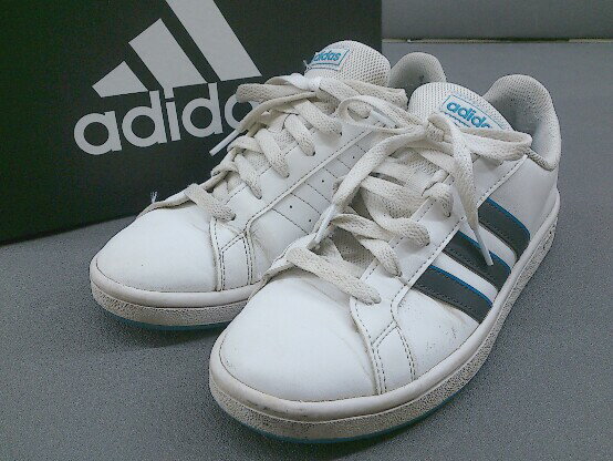 ◇ ◎ adidas GRANDCOURT BASE U GV715 スニーカー シューズ サイズ23.5cm ホワイト レディース 【中古】 1