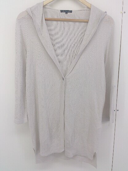 ◇ 23区 vingt trois arrondissements ニット フード 長袖 カーディガン サイズ38 ライトグレー系 レディース メンズ 【中古】