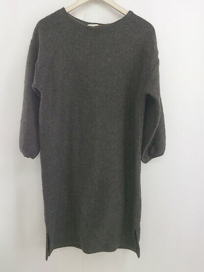 ◇ pink adobe ピンクアドベ 長袖 膝丈 ニット ワンピース サイズM ブラウン レディース 【中古】