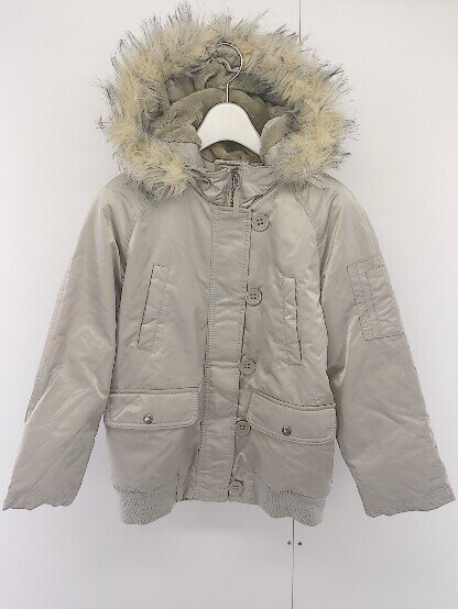 ◇ GAP ギャップ キッズ 子供服 フェイクファー 長袖 中綿 ジャケット サイズ140 グレージュ レディース 【中古】