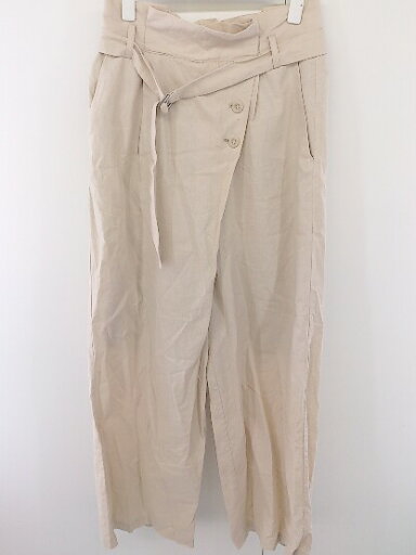 ◇ ◎ PAGEBOY ページボーイ ALICIA リネン混 ワイド パンツ サイズF ベージュ レディース 【中古】 ◇ ◎ PAGEBOY ページボーイ ALICIA リネン混 ワイド パンツ サイズF ベージュ レディース 【中古】