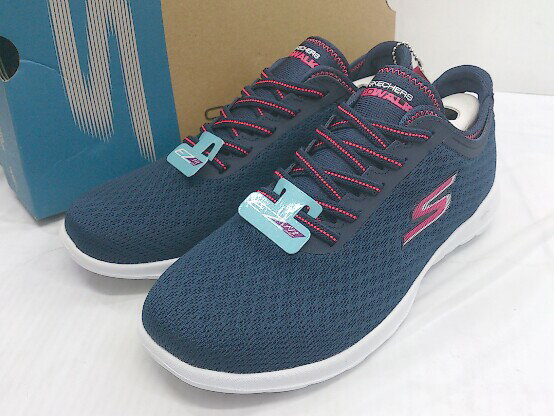 ◇ ●美品● ◎ SKECHERS GO WALK LITE - IMPULSE?15350 NVPK スニーカー シューズ サイズ24cm ネイビー系 レディース 【中古】