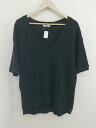 ◇ FREAK'S STORE ワッフルサーマル Vネック ダメージ加工 半袖 Tシャツ カットソー サイズF ブラック レディース 【中古】