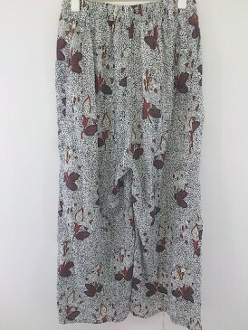 ◇ OSMOSIS オズモーシス ウエストゴム 花柄 ワイドパンツ サイズONE ホワイト マルチ レディース 【中古】