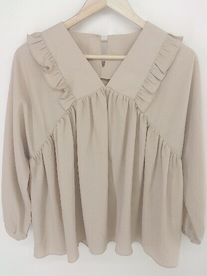 ◇ FREE'S MART フリーズマート フリル 長袖 ブラウス カットソー サイズF ベージュ レディース 【中古】