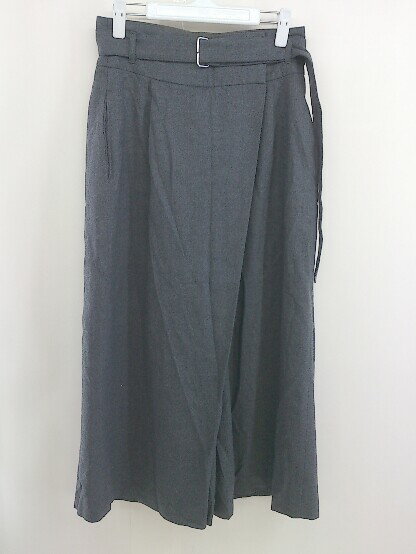 ◇ ◎ green label relaxing UNITED ARROWS ウエストベルト ラップ スカーチョ パンツ サイズ38 グレー レディース 【中古】