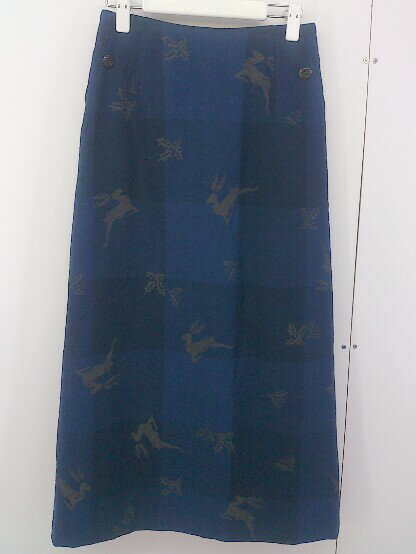 ◇ Pao・de・lo パオデロ スリット 総柄 ロング タイト スカート サイズM ネイビー系 レディース 【中古】(4)