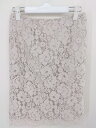 ◇ NATURAL BEAUTY BASIC 総レース バックスリット 膝丈 タイト スカート サイズS ベージュ レディース 【中古】