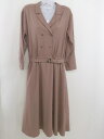 ◇ ◎ PREFERIR プレフェリール ベルト付 長袖 ロング ワンピース サイズ40 ブラウン レディース 【中古】(4)