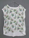 ◇ Paradise Picnic For the people フラワー プリント フレンチスリーブ Tシャツ ホワイト マルチ レディース 【中古】