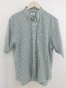 ◇ JUNRed ジュンレッド チェック 半袖 シャツ サイズL グリーン系 ブラウン メンズ 【中古】