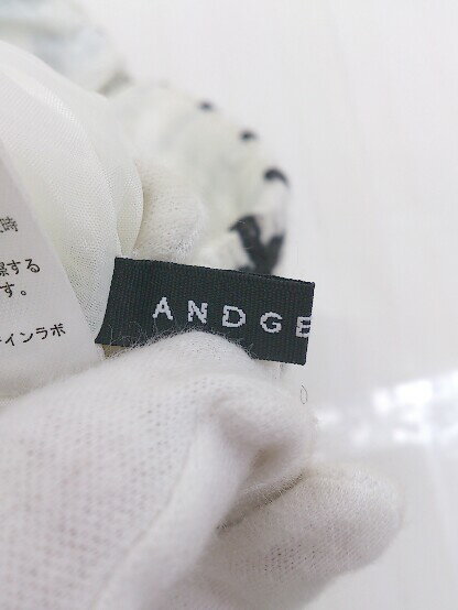 ◇ ANDGEEBEE アンジービー 総柄 キュロット ショート パンツ サイズM アイボリー ブラック レディース 【中古】
