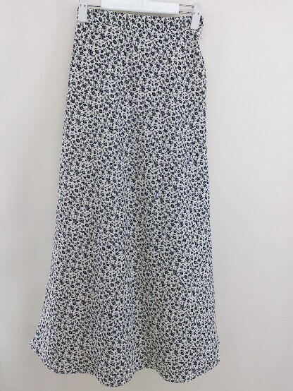 ◇ LOWRYS FARM ローリーズファーム 総柄 ロング フレア スカート サイズF ホワイト ブラック レディース 【中古】(4)