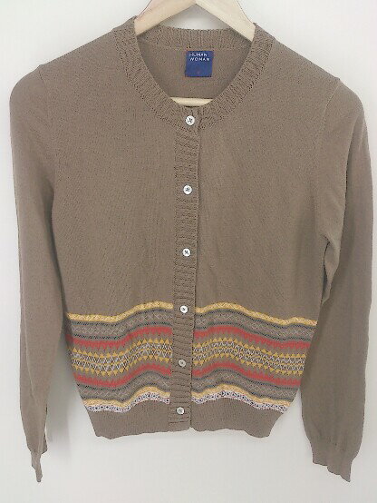 ◇ HUMAN WOMAN ヒューマンウーマン コットン ニット 長袖 カーディガン サイズM キャメル レディース 【中古】