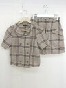 ◇ Heather ヘザー チェック ジャケット キュロットパンツ セットアップ サイズ F ベージュ ブラック マルチ レディース 【中古】