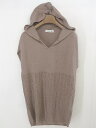 ◇ KATHARINE ROSS コットンニット フード フレンチスリーブ チュニックカットソー サイズM ブラウン レディース 【中古】