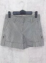 ◇ Theory セオリー ストライプ ショート パンツ サイズ0 アイボリー ネイビー レディース 【中古】
