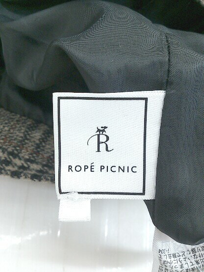 ◇ ROPE PICNIC ロペピクニック チェック 膝下丈 ナロー スカート サイズ38 ベージュ系 ブラック ブラウン レディース 【中古】