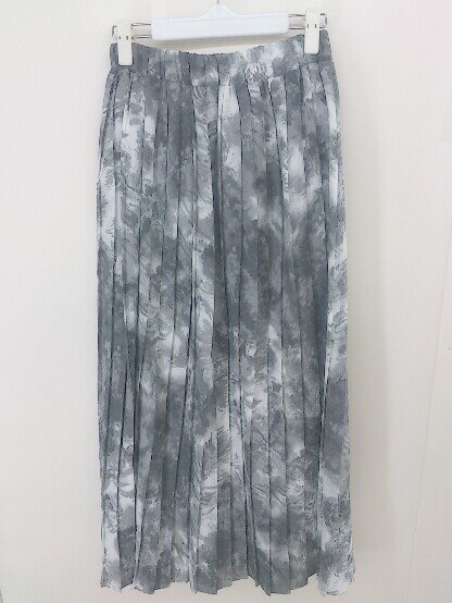 ◇ JEANASIS ジーナシス 総柄 ロング プリーツ スカート サイズF グレー系 ホワイト レディース 【中古】