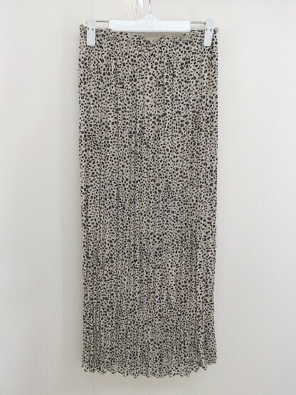 ◇ CIAOPANIC チャオパニック ダルメシアン柄 ロング プリーツ スカート サイズF ベージュ系 ブラック レディース 【中古】