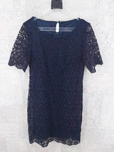 ◇ OTTO collection オットーコレクション 総レース 半袖 膝丈 ワンピース サイズS ネイビー レディース 【中古】 ◇ OTTO collection オットーコレクション 総レース 半袖 膝丈 ワンピース サイズS ネイビー レディース 【中古】