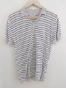 ◇ UNITED ARROWS BLUE LABEL ボーダー 半袖 ポロシャツ サイズM ホワイト系 ピンク系 ブラック メンズ 【中古】