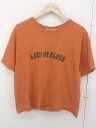 ◇ FUNG ファング ロゴ カットオフ 半袖 Tシャツ カットソー オレンジ系 ブラック マルチ レディース 【中古】