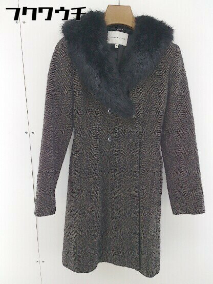 ◇ ◎ BANANA REPUBLIC バナナリパブリック ウエストリボン付き 長袖 コート サイズXS ブラウン系 ブラック レディース P 【中古】