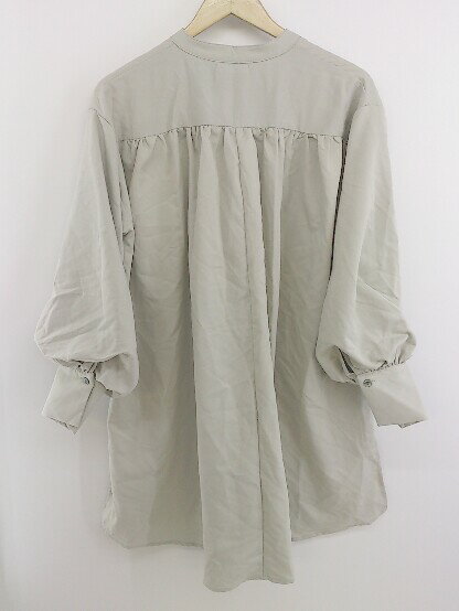◇ natural couture ナチュラルクチュール バンドカラー 長袖 膝丈 ワンピース ライトグレー系 レディース 【中古】