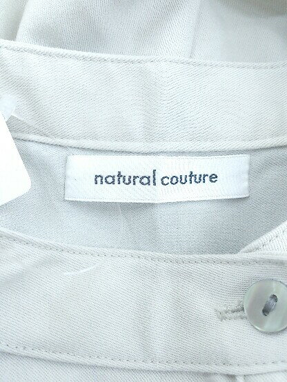 ◇ natural couture ナチュラルクチュール バンドカラー 長袖 膝丈 ワンピース ライトグレー系 レディース 【中古】