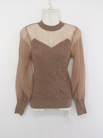 ◇ ◎ LAGUNAMOON ラグナムーン タグ付 定価1.0万円 リブニット 長袖 カットソー サイズF ブラウン レディース P 【中古】のサムネイル