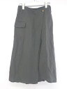 ◇ MOUSSY マウジー リネン混 ロング ラップ巻き スカート サイズ2 ダークグレー レディース P 【中古】