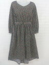 ◇ ◎ MAJESTIC LEGON ベルト付 花柄 フラワー 長袖 ロング ワンピース サイズF グリーン マルチ レディース P 【中古】(4)