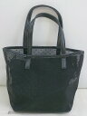◇ ◎ HALIN ハリ メッシュ 水玉 ドット ハンド バッグ ブラック レディース P 【中古】